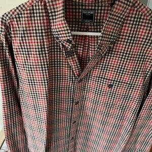 Todd Snyder Red and Black Casual Button Down Shirt